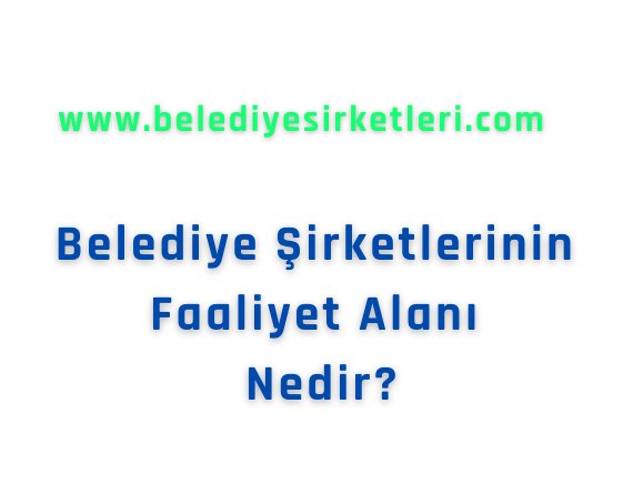 Belediye Şirketlerinin Faaliyet Alanı