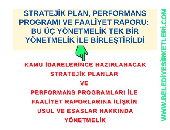 Stratejik Plan, Performans Programı ve Faaliyet Raporu: Bu Üç Yönetmelik Tek Bir Yönetmelik İle Birleştirildi